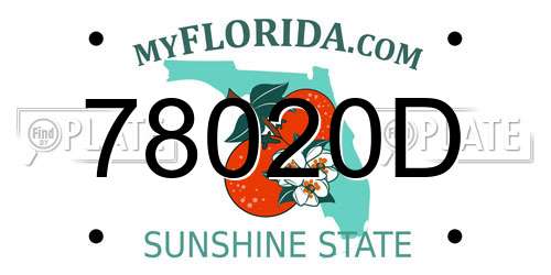 78020D Florida License Plate