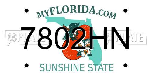 7802HN Florida License Plate