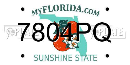 7804PQ Florida License Plate