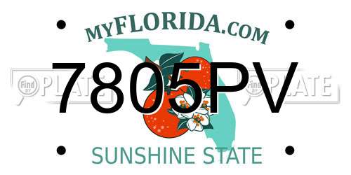 7805PV Florida License Plate