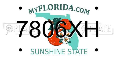 7806XH Florida License Plate