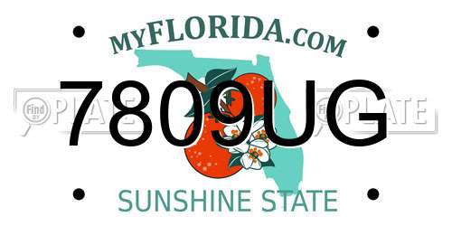7809UG Florida License Plate