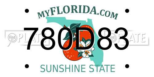 780D83 Florida License Plate
