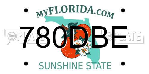 780DBE Florida License Plate