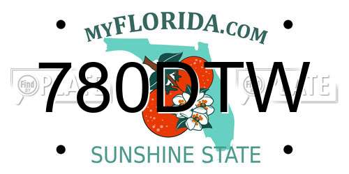 780DTW Florida License Plate