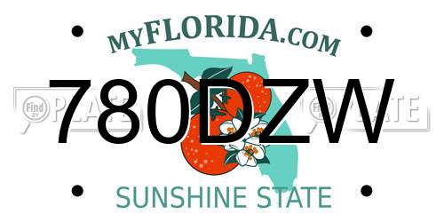 780DZW Florida License Plate