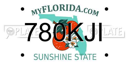 780KJI Florida License Plate