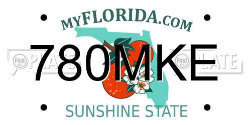 780MKE Florida License Plate