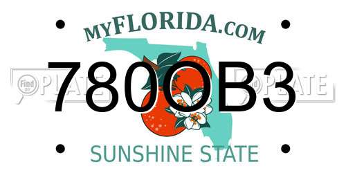 780OB3 Florida License Plate