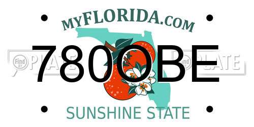 780OBE Florida License Plate