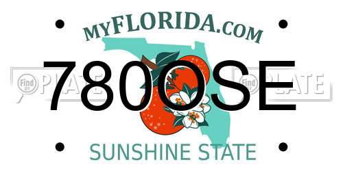 780OSE Florida License Plate