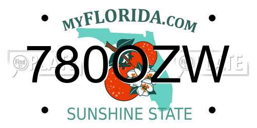 780OZW Florida License Plate