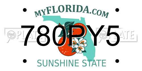 780PY5 Florida License Plate