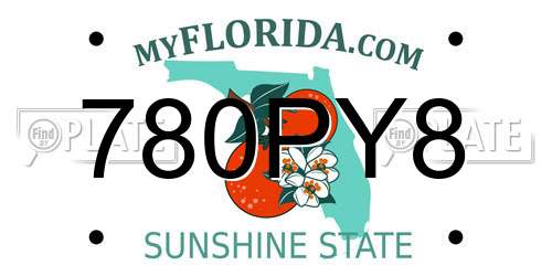 780PY8 Florida License Plate