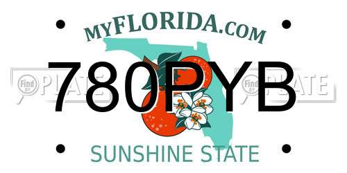 780PYB Florida License Plate