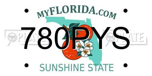 780PYS Florida License Plate