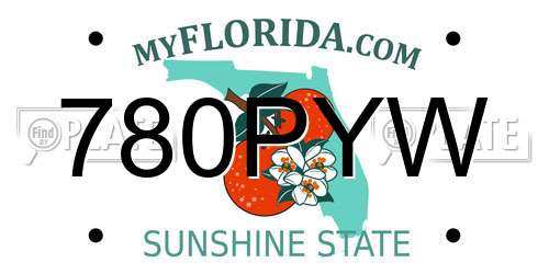 780PYW Florida License Plate