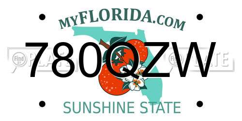 780QZW Florida License Plate