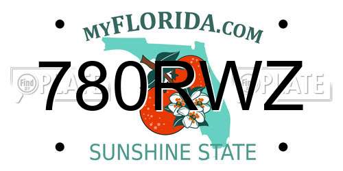 780RWZ Florida License Plate