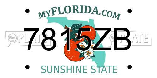 7815ZB Florida License Plate