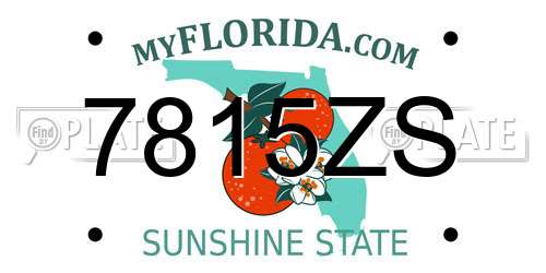 7815ZS Florida License Plate