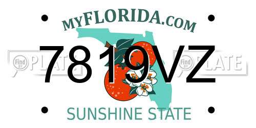 7819VZ Florida License Plate
