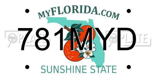 781MYD Florida License Plate