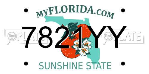 7821YY Florida License Plate