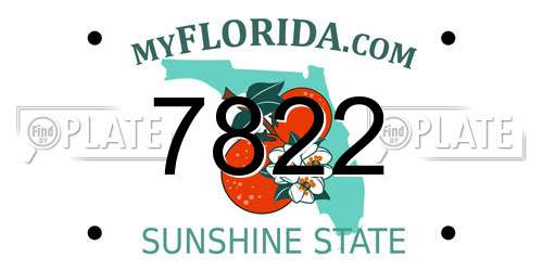 7822 Florida License Plate
