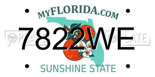 7822WE Florida License Plate