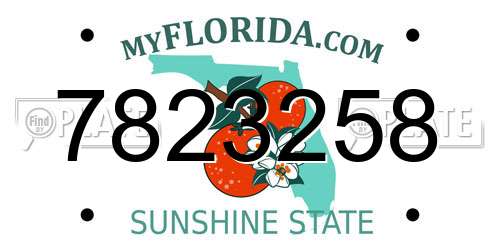 7823258 Florida License Plate