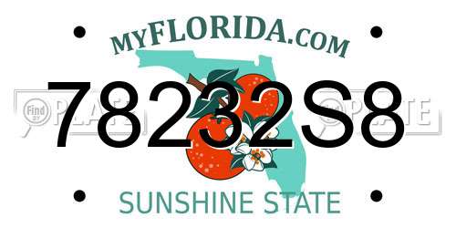 78232S8 Florida License Plate