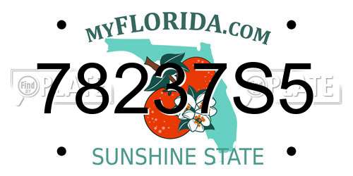 78237S5 Florida License Plate