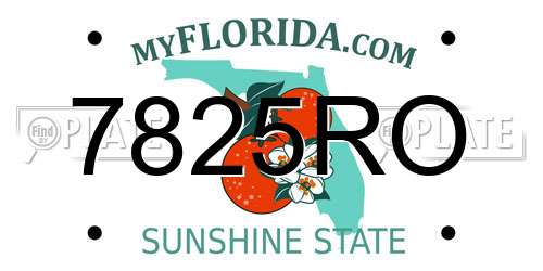 7825RO Florida License Plate