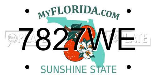 7827WE Florida License Plate
