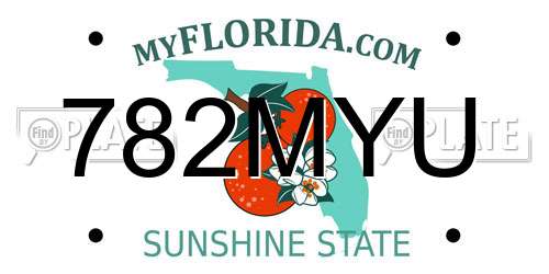 782MYU Florida License Plate