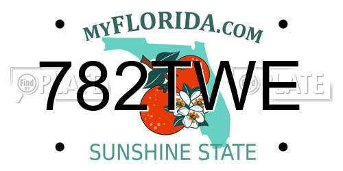 782TWE Florida License Plate