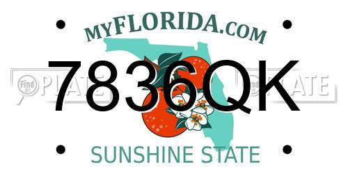 7836QK Florida License Plate