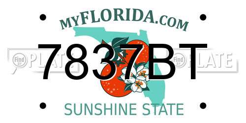 7837BT Florida License Plate