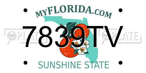 7839TV Florida License Plate