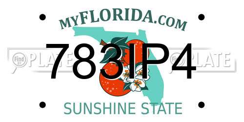 783IP4 Florida License Plate