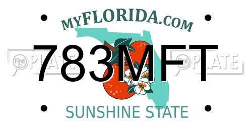 783MFT Florida License Plate