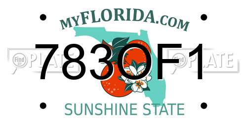 783OF1 Florida License Plate