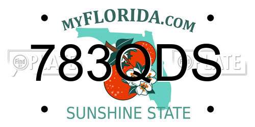 783QDS Florida License Plate