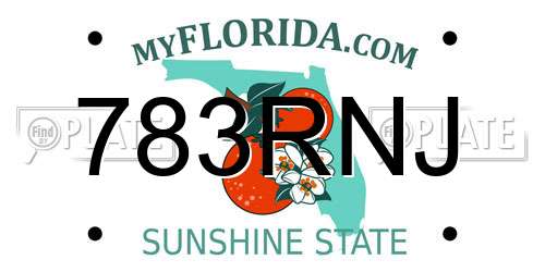 783RNJ Florida License Plate