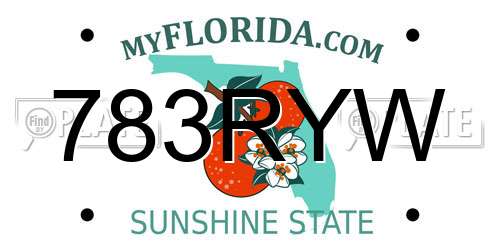 783RYW Florida License Plate
