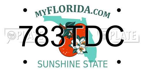 783TDC Florida License Plate