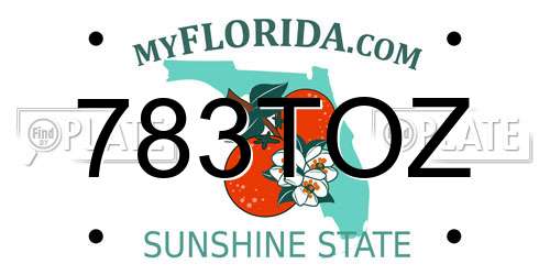 783TOZ Florida License Plate