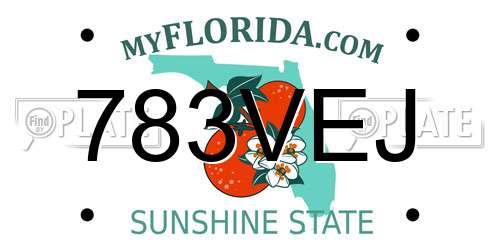 783VEJ Florida License Plate