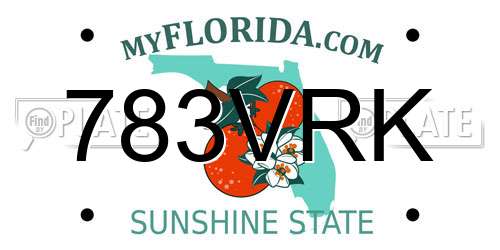 783VRK Florida License Plate